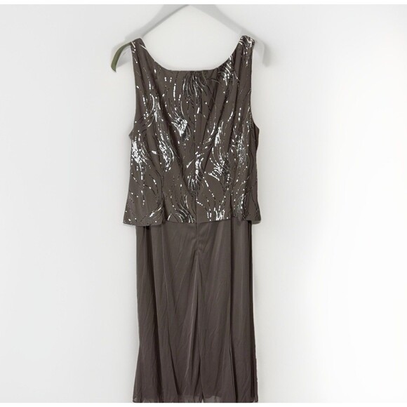 Alex Evenings Sequined A-Line Jacket Pewter Frost Size 16 Mother Of The Bride - Picture 14 of 14